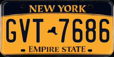 NY license plate GVT7686