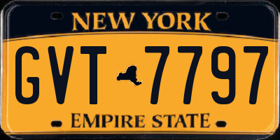 NY license plate GVT7797