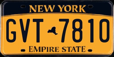 NY license plate GVT7810