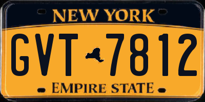 NY license plate GVT7812