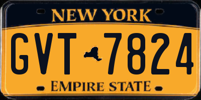 NY license plate GVT7824