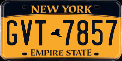 NY license plate GVT7857
