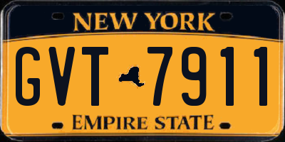 NY license plate GVT7911