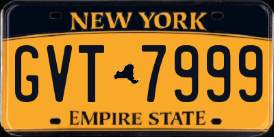 NY license plate GVT7999