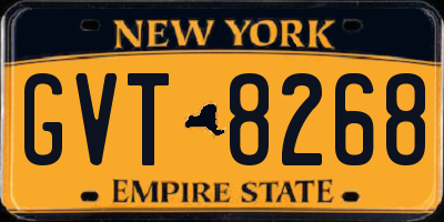 NY license plate GVT8268