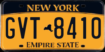 NY license plate GVT8410