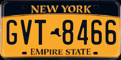 NY license plate GVT8466