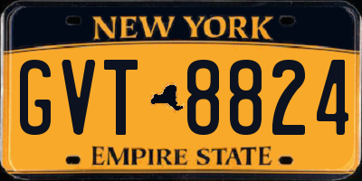 NY license plate GVT8824