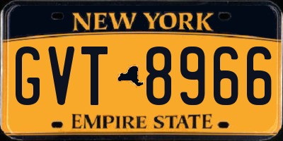 NY license plate GVT8966