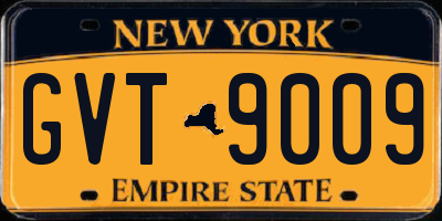 NY license plate GVT9009