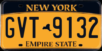 NY license plate GVT9132