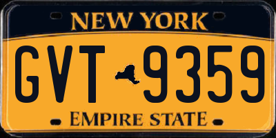 NY license plate GVT9359