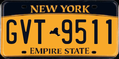 NY license plate GVT9511