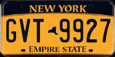 NY license plate GVT9927