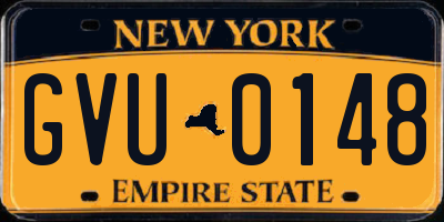 NY license plate GVU0148