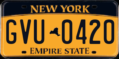NY license plate GVU0420