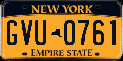 NY license plate GVU0761