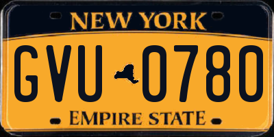 NY license plate GVU0780