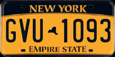 NY license plate GVU1093