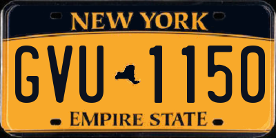 NY license plate GVU1150
