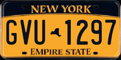 NY license plate GVU1297