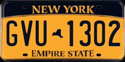 NY license plate GVU1302