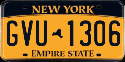 NY license plate GVU1306