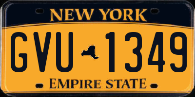 NY license plate GVU1349