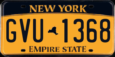 NY license plate GVU1368