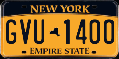 NY license plate GVU1400