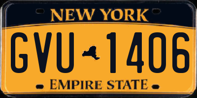 NY license plate GVU1406
