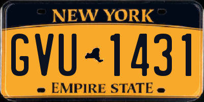 NY license plate GVU1431