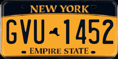 NY license plate GVU1452