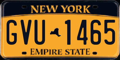 NY license plate GVU1465