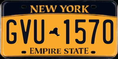 NY license plate GVU1570
