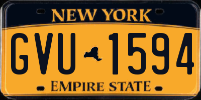 NY license plate GVU1594