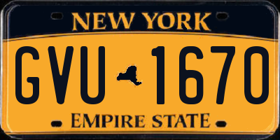 NY license plate GVU1670