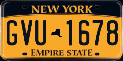 NY license plate GVU1678