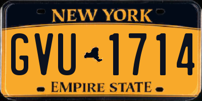 NY license plate GVU1714
