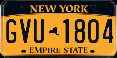 NY license plate GVU1804