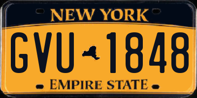 NY license plate GVU1848