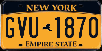 NY license plate GVU1870
