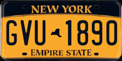 NY license plate GVU1890