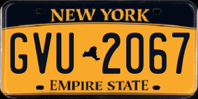 NY license plate GVU2067