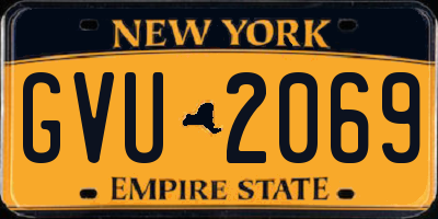NY license plate GVU2069
