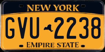 NY license plate GVU2238