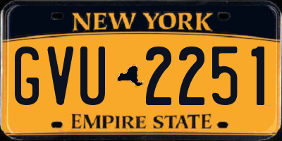 NY license plate GVU2251