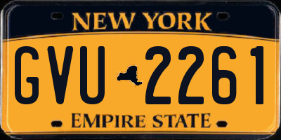 NY license plate GVU2261