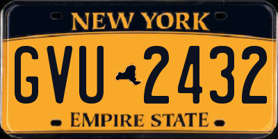 NY license plate GVU2432