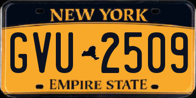 NY license plate GVU2509